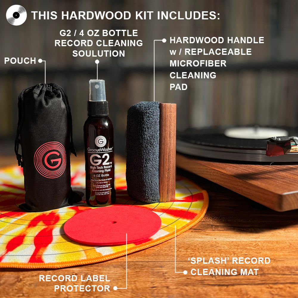 (HRC) Kit de nettoyage de disques vinyles en bois dur