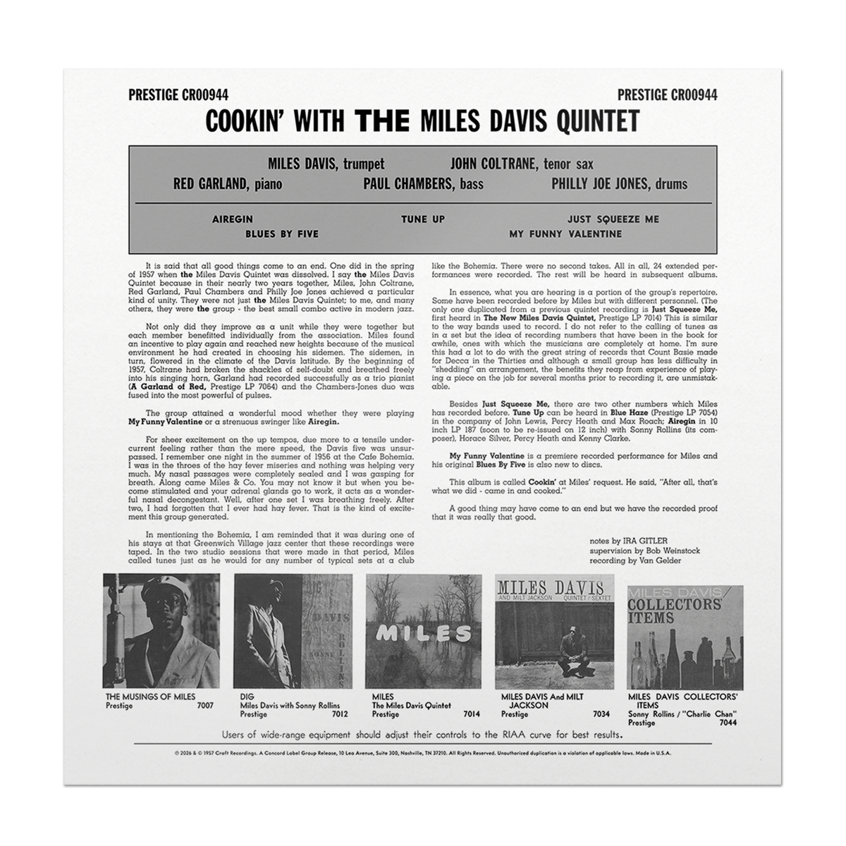 Miles Davis - Cookin' With The Miles Davis Quintet (Série Original Jazz Classics)